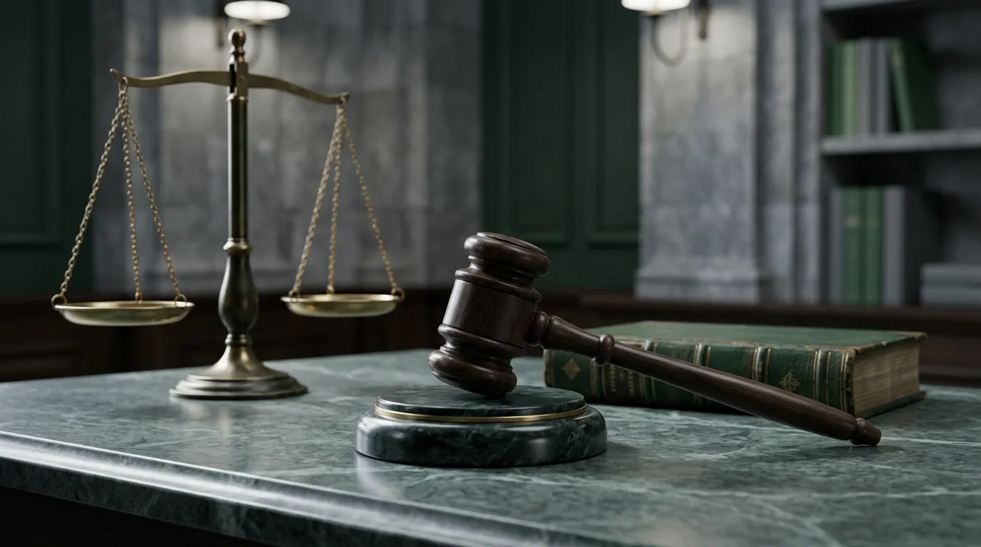 No text on the image. no outside background , no persons use more law depiting objects such as gavel and it needs to be more gray and green and ot to much brown